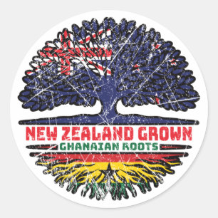 Ghana Ghanaian Neuseeland New Zealander New Zealan Runder Aufkleber