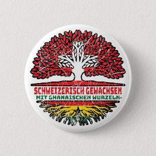 Ghana Ghanaisch Schweizer Schweiz Baum Wurzel Flag Button