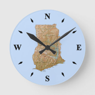 Ghana-Karte-Uhr Runde Wanduhr