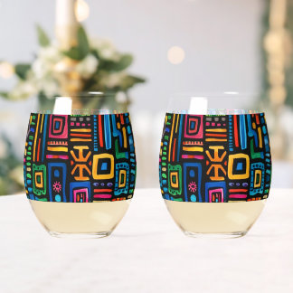 Ghana Kente Weinglas Ohne Stiel