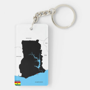 Ghana-Landkartenflagge Schlüsselanhänger