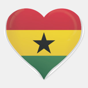 Ghana love flag orgueil autocollant coeur