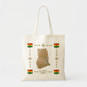 Ghana Map + Flags Bag Tragetasche