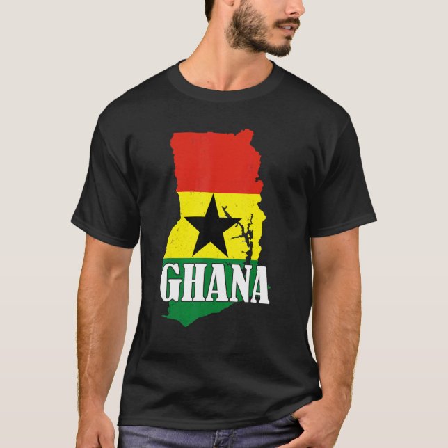 Ghana Map Ghanaian Flag Pride T-Shirt (Vorderseite)