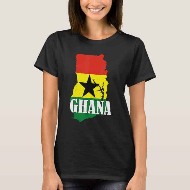 Ghana Map Ghanaian Flag Pride T-Shirt (Vorderseite)