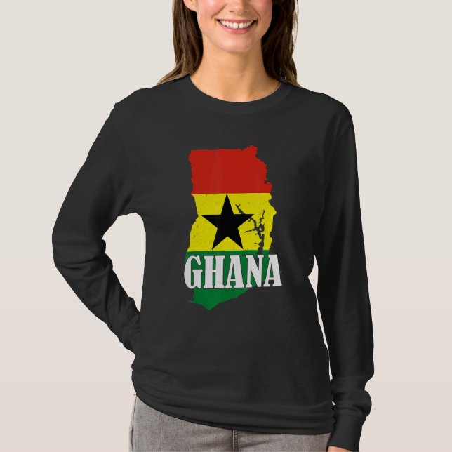 Ghana Map Ghanaian Flag Pride T-Shirt (Vorderseite)