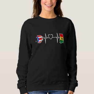 Ghana Peurto Rico Flag Ghanaian Peurto Rican Herz Sweatshirt