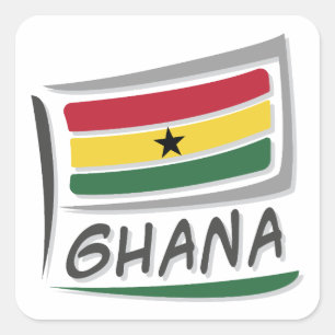 Ghana Pride X Flag Quadratischer Aufkleber