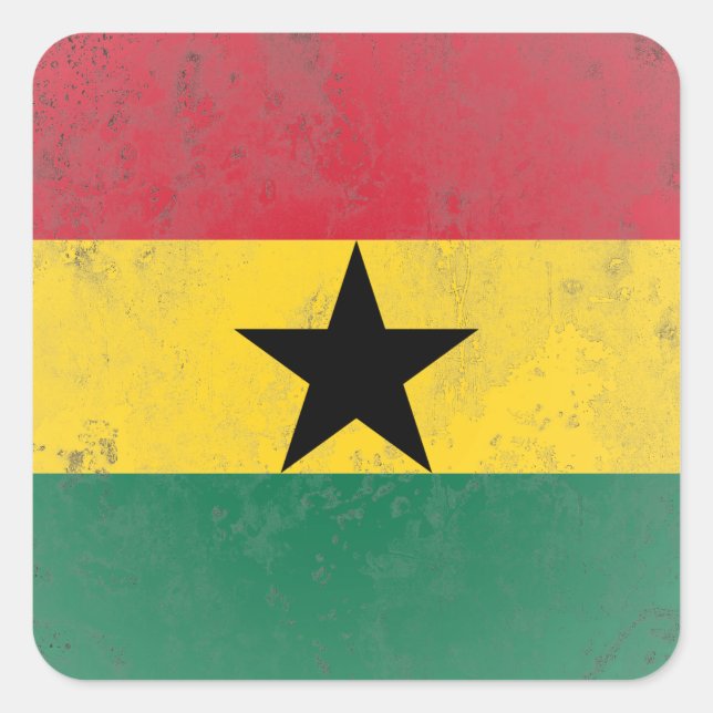 Ghana Quadratischer Aufkleber (Vorderseite)
