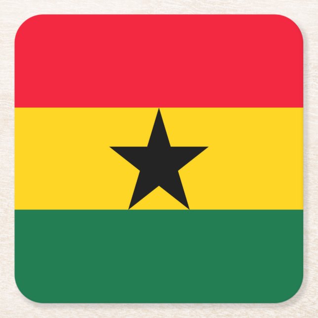 Ghana Rechteckiger Pappuntersetzer (Vorderseite)