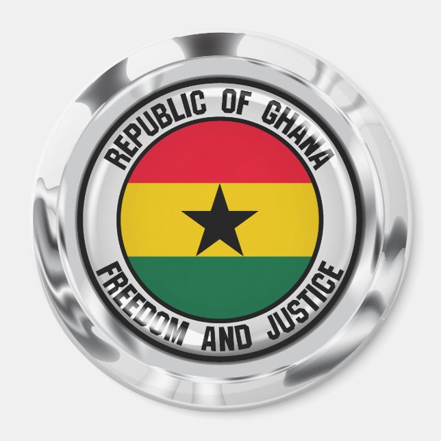 Ghana Round Emblem Magnet (Vorne)