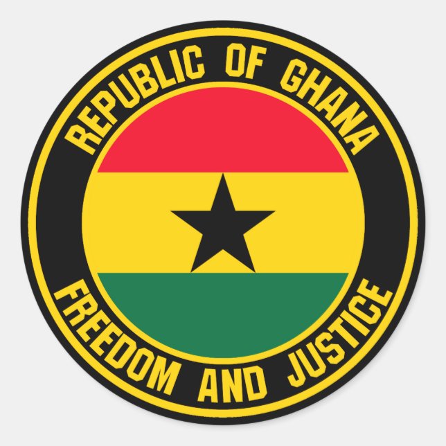 Ghana Round Emblem Runder Aufkleber (Vorderseite)