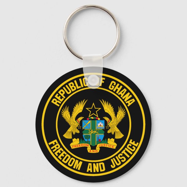 Ghana Round Emblem Schlüsselanhänger (Vorderseite)