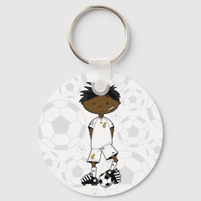 Ghana Soccer Boy Schlüsselanhänger (Vorderseite)