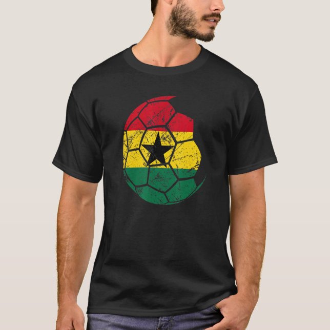 Ghana Soccer National Team Support Team Flag F T-Shirt (Vorderseite)