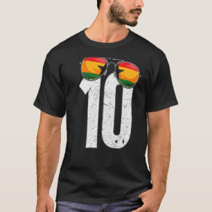 Ghana Soccer Player Nummer 10 Ghanaische Flagge T-Shirt