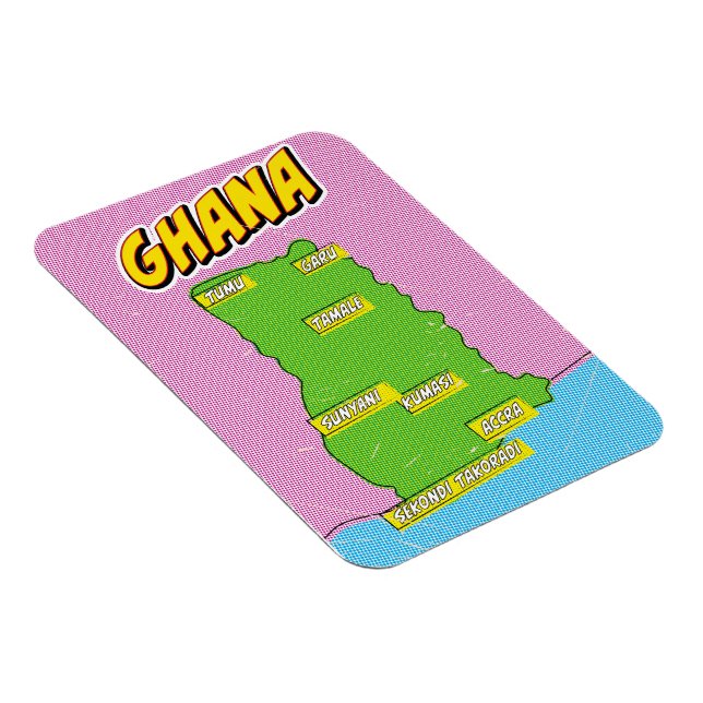 Ghana Travel Map Magnet (Rechte Seite)