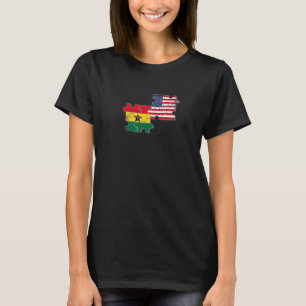 Ghana USA ghanaische amerikanische Flagge   T-Shirt