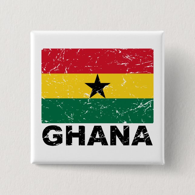 Ghana-Vintage-Flagge Button (Vorderseite)