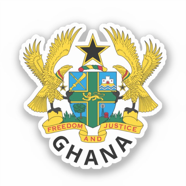 Ghana-Wappen Aufkleber (Vorderseite)
