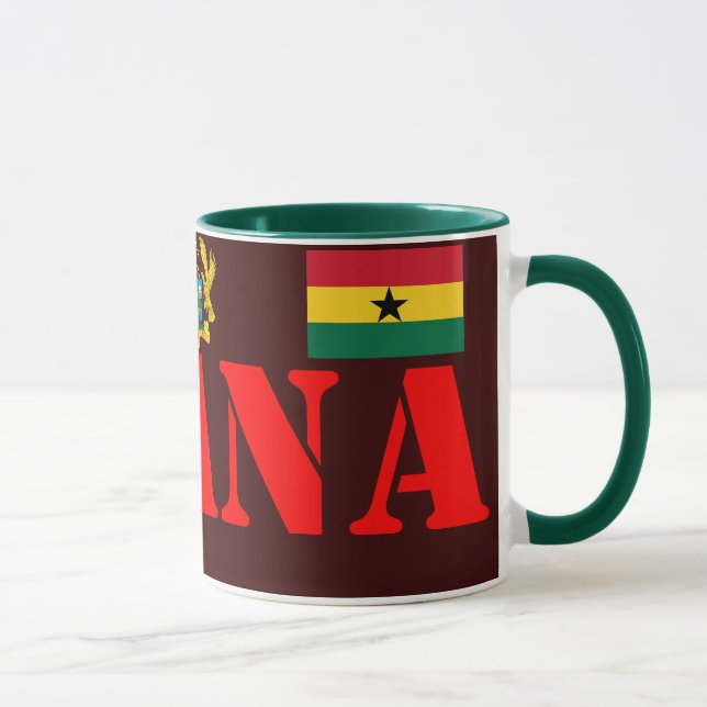 GHANA-Wappen und Flaggen-Kaffee-Tasse Tasse (Rechts)