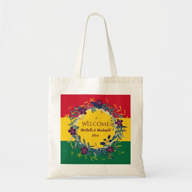 GHANA WEDING WICOME Floral Personalisiert Tragetasche (Vorne)