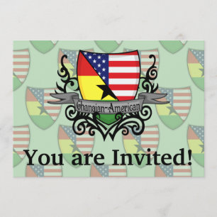 Ghanaisch-Amerikanische Schild-Flagge Einladung