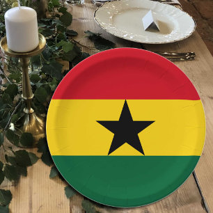 Ghanaische Fahne Teller, Party, Sport, Ghana Pappteller