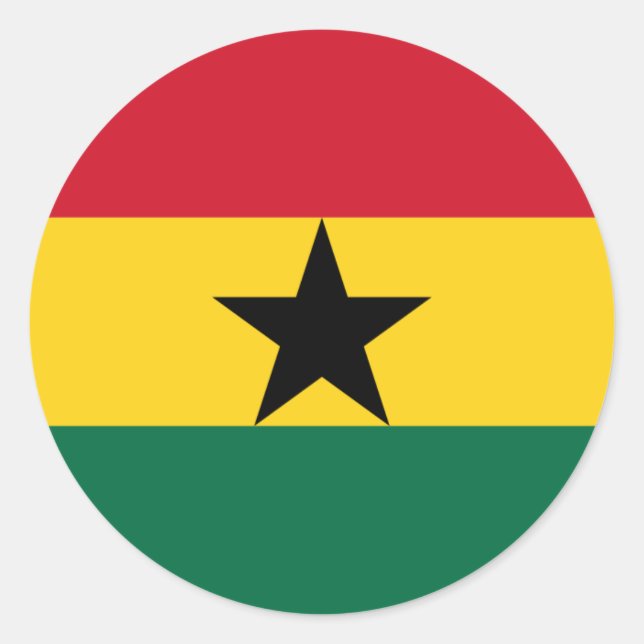 Ghanaische Flagge, Flagge Ghanas Runder Aufkleber (Vorderseite)