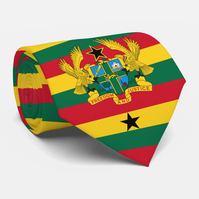 Ghanaische Flagge & Wappen, Flagge Ghanas Krawatte (Gerollt)