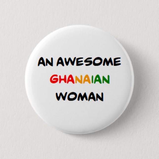 ghanaische Frau, toller Kaffeebecher Button (Vorderseite)