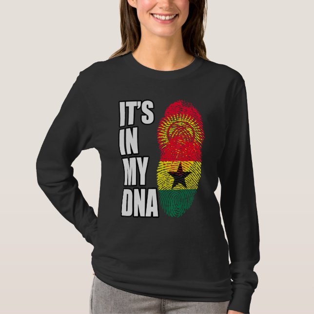 Ghanaische und kirgisische Mix-DNA-Flagge T-Shirt (Vorderseite)
