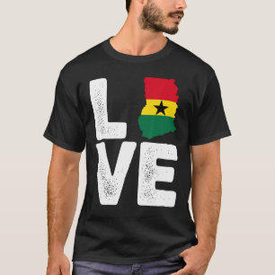 Ghanaischer Stolz Liebe Ghana Karte Schwarze Gesch T-Shirt