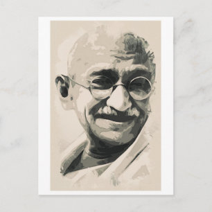 Ghandi Lächeln Postkarte