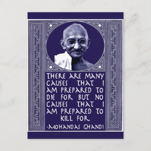 Ghandi über Ursachen Postkarte