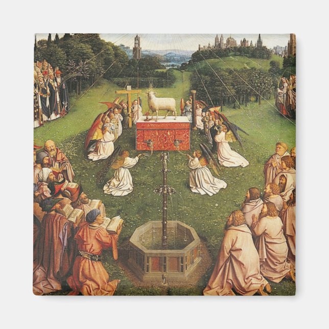 Ghent Altarpiece von Van Eyck Brothers Magnet (Vorne)