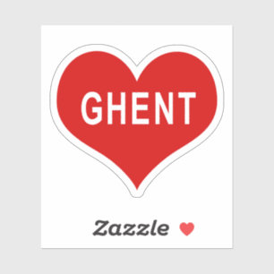 GHENT Rotes Herz Vinyl Aufkleber