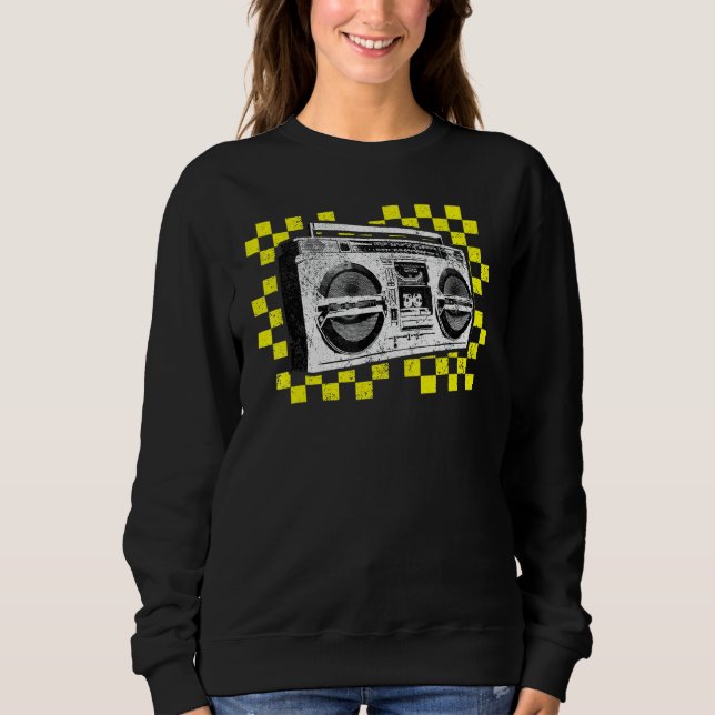 Ghetto Blaster Boombox Radio Hip Hop Tape Deck Mus Sweatshirt (Vorderseite)