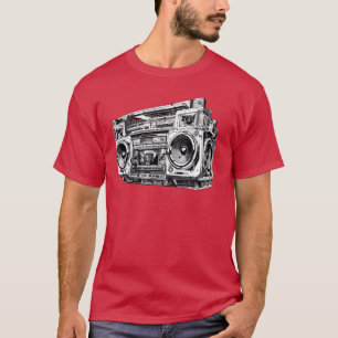 Ghetto Blaster Hip Hop 80er 90er Street Gangster R T-Shirt