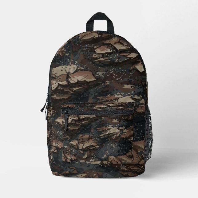 Ghillie Suit Rocky Terrain Pattern Bedruckter Rucksack (Vorderseite)