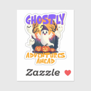 Ghoful Adventures Ahead, Halloween-Party festlich Aufkleber