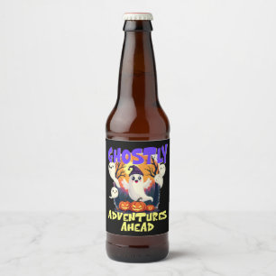 Ghoful Adventures Ahead, Niedliches Halloween-Part Bierflaschenetikett