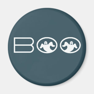 Ghoful Boo Halloween Magnet, Blau und Weiß Magnet