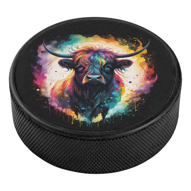 Ghoful Grace: Spektralholographische Hochlandkuh, Eishockey Puck (3/4)