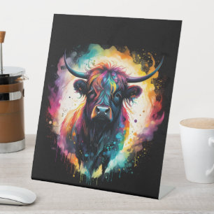 Ghoful Grace: Spektralholographische Hochlandkuh, Sockelschild