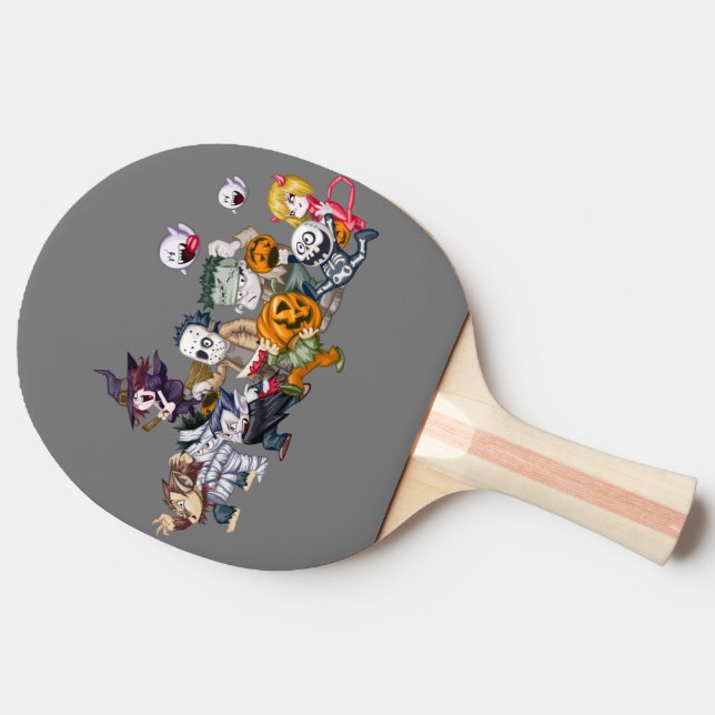 Ghoful Grasp: Halloween Ping Pong Paddle Tischtennis Schläger (Seitenansicht)
