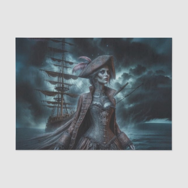 Ghoful Mesmerized Pirate | Hochsee-Kunst Seidenpapier (Vorderseite)