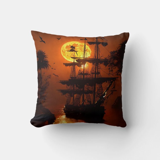 "Ghoful Pirate Ship Pillow" Kissen (Vorderseite)