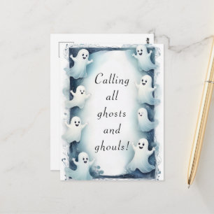 Ghoful Rahmen Design Halloween Spiralen Border Postkarte