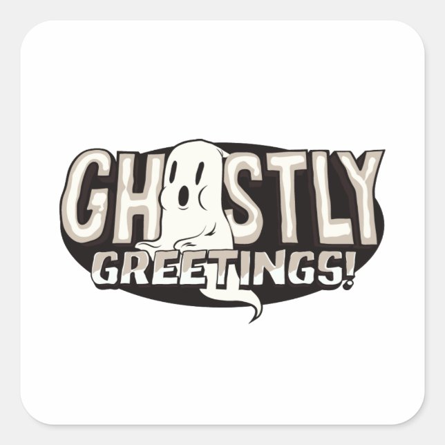 Ghosive Greetings Quadratischer Aufkleber (Vorderseite)